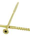 All Purpose Wood Construction Screws T25 Star Drive 12 By 5 And 5 Eighths Inch Golden Exterior Decking And Flooring Screws