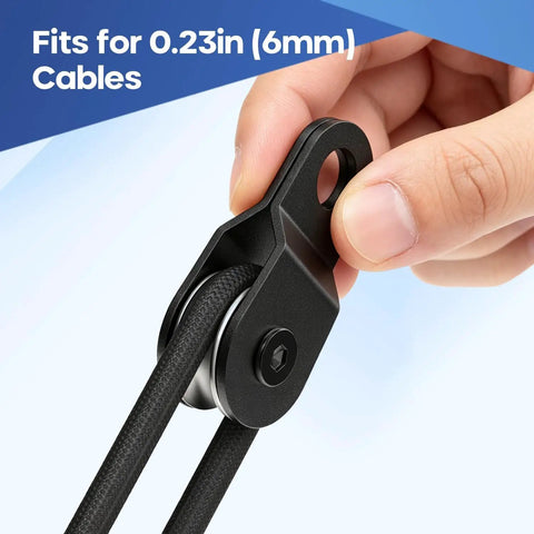10 Piece Black Snatch Block Pulleys With Ball Bearing, Smooth Running Single Wheel Pulleys For 0.23 Inch Rope, Replacement Gear For Farm Gates, Garage Lifts, Dock Ropes And Lifting Jobs, fits 0.23in cable
