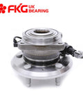 Rear Wheel Bearing Hub Assembly Fits 2007 2009 Chevy Equinox 2007 2009 Pontiac Torrent 2008 2009 Saturn Vue 2007 2009 Suzuki XL 7 2012 2014 Chevy Captiva Sport ABS 5 Lug Rear Position Left Or Right OE Replacement. Close-up view of hub with ABS sensor, bolts visible.