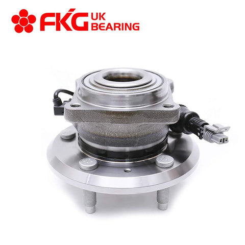 Rear Wheel Bearing Hub Assembly Fits 2007 2009 Chevy Equinox 2007 2009 Pontiac Torrent 2008 2009 Saturn Vue 2007 2009 Suzuki XL 7 2012 2014 Chevy Captiva Sport ABS 5 Lug Rear Position Left Or Right OE Replacement. Close-up view of hub with ABS sensor, bolts visible.