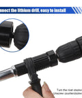 Cordless Rivet Gun Tool Kit With Four Rivet Heads 2.4mm 3.2mm 4.0mm And 4.8mm, Riveter Nut Insert Attachment For Auto Modification And Repair, Aluminum Alloy Build, Heavy Duty Black Finish attached to drill