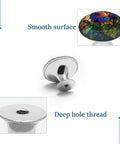Morning Glory Flower Stained Glass Round Cabinet Knobs with smooth surface and deep hole thread, stainless steel base
