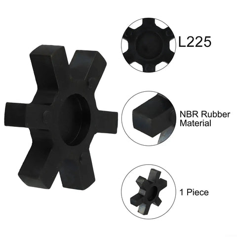 Rock Solid Urethane Insert For L-Jaw Coupling L225 Fits Lovejoy L-225 Flexible Element 5 Inch Black Industrial Drive With Shock Absorption And Vibration Reduction Easy Install For Smoother Quieter Machinery Operation, black L225 NBR rubber jaw insert