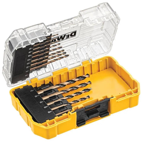 Black Oxide Drill Bit Set With Pilot Point, 13-Piece Pro Grade HSS High Speed Steel Bits For Wood Metal Plastic, 135-Degree Split Point To Prevent Walking, Tapered Web For Durability, Ideal For Home Projects And DIY Tasks