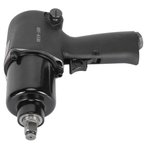 Half Inch Air Impact Wrench 880 Foot Pounds Torque Alloy Steel Pneumatic Impact Gun with anti-slip handle side view.
