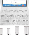 100 Pcs Wire Ferrule Terminal Kit, Copper Crimp Connectors, Silver Plated, Non Insulated, Assorted AWG 4 2 1 2/0 in clear box