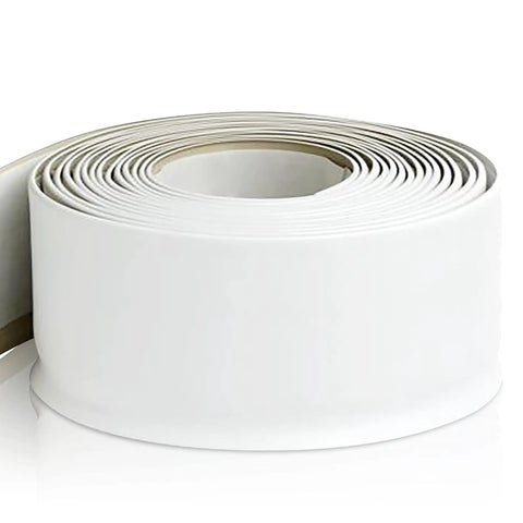 White Vinyl Wall Base Trim 6 Inch By 40 Foot Self Stick Peel And Stick Adhesive Easy Install Floor Base roll.