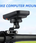 Mountain Bike Computer Mount For Road And Mountain Bikes Stem Top Cap Mount Holder For Garmin Tail Lamps attached to bike handlebar.