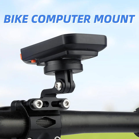 Mountain Bike Computer Mount For Road And Mountain Bikes Stem Top Cap Mount Holder For Garmin Tail Lamps attached to bike handlebar.
