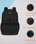 Electrician Tool Backpack With Laptop Compartment Waterproof 600D Polyester Workhorse Gear Bag Front View with Strap Details