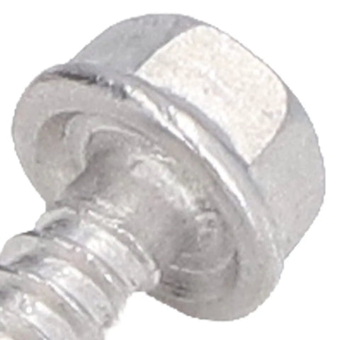Close-up of hex washer head from Self Drilling Screw Kit 100 Pieces Stainless Steel Hex Washer Screws And Self Tapping Screws For Home Office Equipment