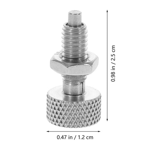 Two Piece Stainless Steel Knurled Knobs And Locking Spring Screw Plungers For Toolboxes And Rolling Tool Chests Made Tough, 0.47x0.98 in.
