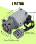 L Motor from 9-In-1 Power Function Technic Motor Kit With IR Remote And Receiver, AA Battery Box, M Motors, L Motor, Switch, Light Wire And Extension Wire For Technic Builds And DIY Projects, High Compatibility With Major Brand Sets