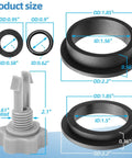 All In One Sand Filter Pump Seal Kit With Gasket Set Air Release Valve And O Rings For Intex Sand Filter Pumps Replacement Parts Kit For Quick No Fuss Repairs Durable Black, black gaskets and vent valve with size labels