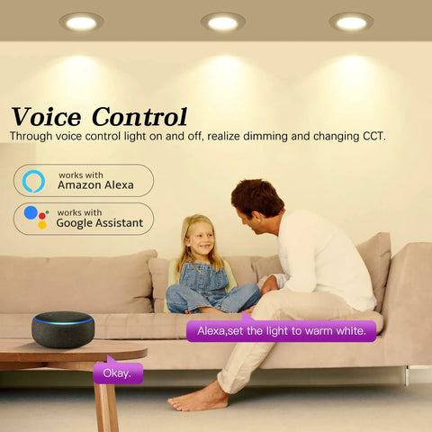 6 Inch Smart Recessed LED Can Lights 13W 1350LM RGBWW Retrofit WiFi Downlights Dimmable Voice And App Control Works With Alexa And Google Assistant 4 Pack