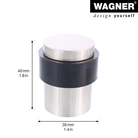 Big Ben Floor Door Stop With Soft Rubber Cap Satin Cast Aluminum Body Black Finish Diameter 35 By 40 Mm Screw In Mount