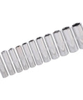 Tough As Nails 11 Pc Socket Set And Hex Wrench Kit Long Reach Extension For Tight Spaces showing silver steel sockets sizes 4mm to 14mm.