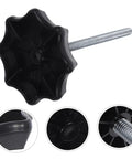 Spare Tire Hold Down Bolt For Cars Universal Fitment Mounting Hardware, black plastic and metal bolt, close-up views
