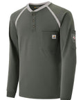 Mens Flame Resistant 6.5oz Long Sleeve FR Shirt For Work Fire Retardant CAT2 HRC2 Durable FR Clothing, front view