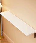 Wall Mounted Radiator Shelf Wooden Cover For Home Space Saving White Shelf 24x8in Installed on Wall