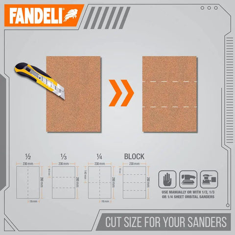All Purpose Sandpaper Set With 80 120 220 Grits 25 Sheets Of 9x11 Inches Cut To Fit Metal And Wood with cutting guide