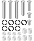 RV Awning Arm Repair Pin Kit With Spacers, includes 7 pins, 4 thick bushings, 4 thin, 4 small bushings, and 7 retainers