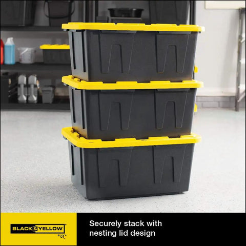 Heavy Duty 4 Tier Garage Storage Shelves With 4 Pack 27 Gallon Bins And Lids Built Tough To Stash Your Gear Tight And Support Heavy Loads Without Breaking A Sweat