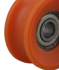 Top Shelf 4 Piece U Groove Pom Pulley Pack Featuring A Clean 6 mm Bore And 30 mm Rim showcasing the orange POM wheel and steel bearing.
