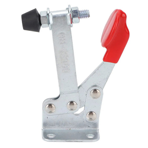 Heavy Duty Horizontal Toggle Clamp, Rock Solid 68Kg Clamping Power For Woodworking And Equipment Installations, Durable Iron Body With Comfortable Plastic Handle, Stable Hold And Quick Setup For Fast Projects. horizontal iron clamp with red handle
