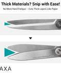 7 Inch All Purpose Scissors With Hybrid Arch Stainless Steel Blade For Sharp Workhorse Heavy Duty Cutting In Office Home School And Craft Projects Durable ABS Grip For Comfortable Use And Long Lasting Performance, close-up blade detail