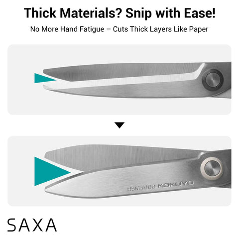 7 Inch All Purpose Scissors With Hybrid Arch Stainless Steel Blade For Sharp Workhorse Heavy Duty Cutting In Office Home School And Craft Projects Durable ABS Grip For Comfortable Use And Long Lasting Performance, close-up blade detail