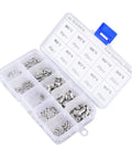 Headless Grub Screw Set Kit 200 Pack With M5 Hex Socket And M8 Stainless Steel Flat Point Fasteners For Locating Pulleys And Gears All In One Heavy Duty High Tensile Strength Metric Bolts, open organizer case