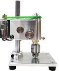Hella Compact Mini Bench Drill Press For Precision DIY Projects And Watch Repair showing aluminum build with adjustable chuck.
