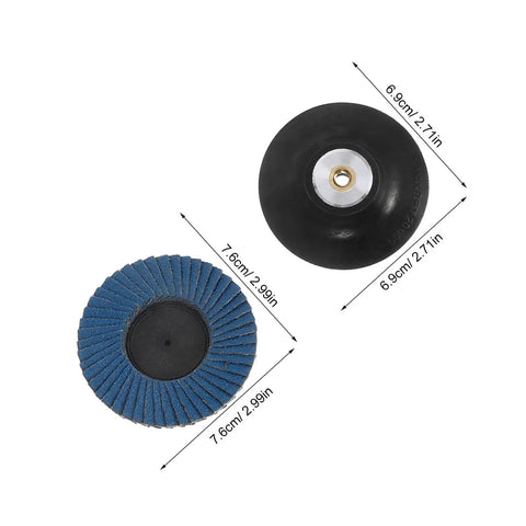 Tough 3 Inch Flap Sanding Wheel Disc For Metal And Multi-Material Works Like A Charm With Zirconia Abrasive, showing dimensions.