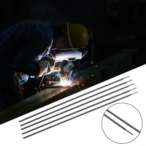 Pro Grade Nickel 99 Welding Rods 1/8 Inch Electrodes For Gray Cast Iron To Mild Or Stainless Steel, Preheat To 350F, Automotive Metal Fabrication Pack Of 5, 3.2mm rods shown with weld image