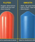 Heavy Duty Bollard Covers For 8 Inch Poles 57 Inches Tall High Density Polyethylene Fluted and Smooth designs for warehouse and office use.