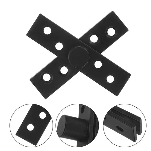 Beefy Heavy Duty Stainless Steel Concealed Pivot Door Hinges, 360 Degree Rotation, Hidden Cabinet Hardware With Black Center Shaft