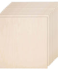Twelve 12x12 inch unfinished basswood sheets, 1/8 inch (3 mm) thick, smooth square craft boards.