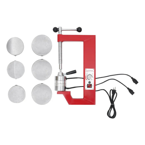 Spot Tire Vulcanizing Kit For Cars And Trucks 110V With 6 Molds, showing red clamp and power cords