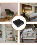 Heavy Duty Square Rubber Caster Cups 2X2 Inch Non Slip Furniture Stopper Glides displayed under various furniture types.