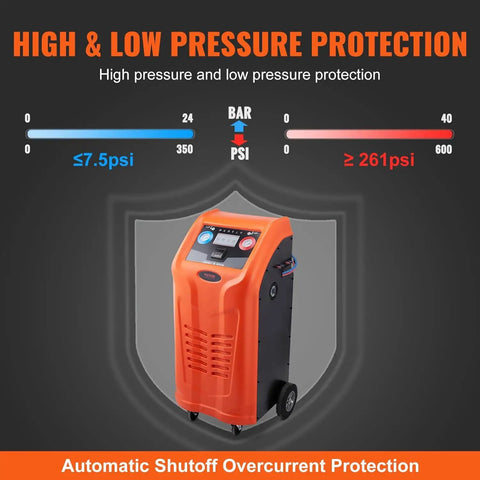 Fully Automatic Refrigerant Recovery Machine For R134A And R1234YF AC Systems, Heavy Duty Hvac Refrigerant Recycling Kit With Built In Digital Scale Compressor And Tank, Works Like A Charm For No Sweat AC Tune Ups And Leak Fixing