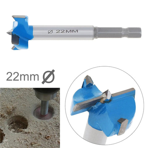 Pro Grade 22mm Forstner Drill Bit Set Tough As Nails Solid Bore Hole Saw and Wooden Cutter for precise drilling.