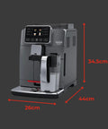 Top Shelf Super Automatic Espresso Machine Crafting One Touch Cappuccino Latte Macchiato Ristretto And Flat White For Your Kitchen Game Changing Setup In Anthracite dimensions measuring 44cm x 26cm x 34.5cm.