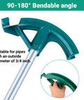 Heavy Duty Manual Conduit Bender Tool For 90 To 180 Degree Pipe Bending, suitable for 3/4 inch pipes, featuring durable cast iron.