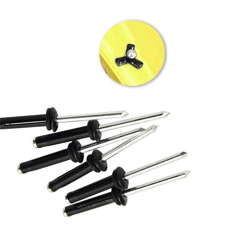 Aluminum Alloy Long Grip Tri Grip Rivets For Kayak Builds And Boats Marine Grade Tri Fold Bulb Mounting Rivets Blind Assortment Kit, black grips