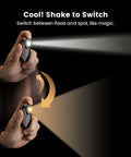 Rechargeable EDC Flashlight With RGB Pixel Display And Interactive Games Adjustable Brightness shown switching modes by shaking.