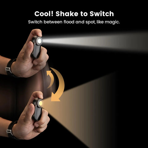 Rechargeable EDC Flashlight With RGB Pixel Display And Interactive Games Adjustable Brightness shown switching modes by shaking.