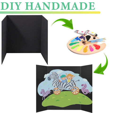 Three Pack Black Tri Fold Display Boards 24 By 16 Inches Lightweight Yet Durable Corrugated Presentation Boards For Classroom Projects Science Fairs Trade Shows Exhibits, featuring DIY projects
