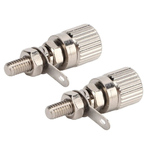Current Terminal Connector M4 Thread 27mm Length 20A Rated Brass Terminal For Industrial Equipment Heavy Duty Welding Machinery Inverters RVs Ships And More 4mm Inner Hole Durable Electrical Component, two brass terminals