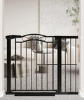 Walk Through Baby Gate for Stairs and Openings, Indoor Pressure Mounted No Drill Safety Gate, Tension Metal, living room setup